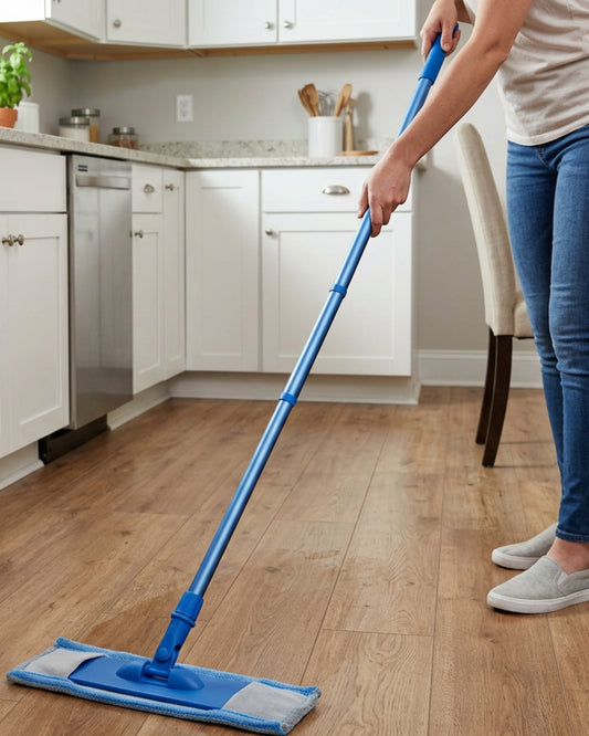 Plinkg Flat Microfiber Mop Blue 48 Inch Handle