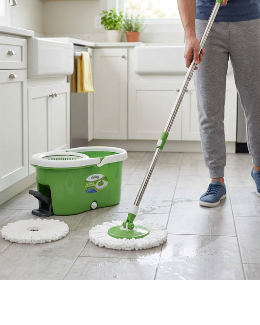 Plinkg Spin Mop Bucket Set Green 3 Pads