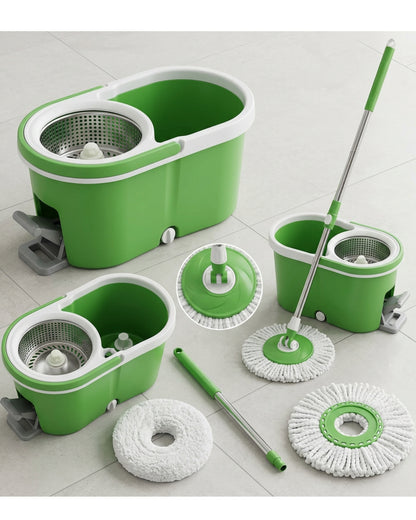 Plinkg Spin Mop Bucket Set Green 3 Pads