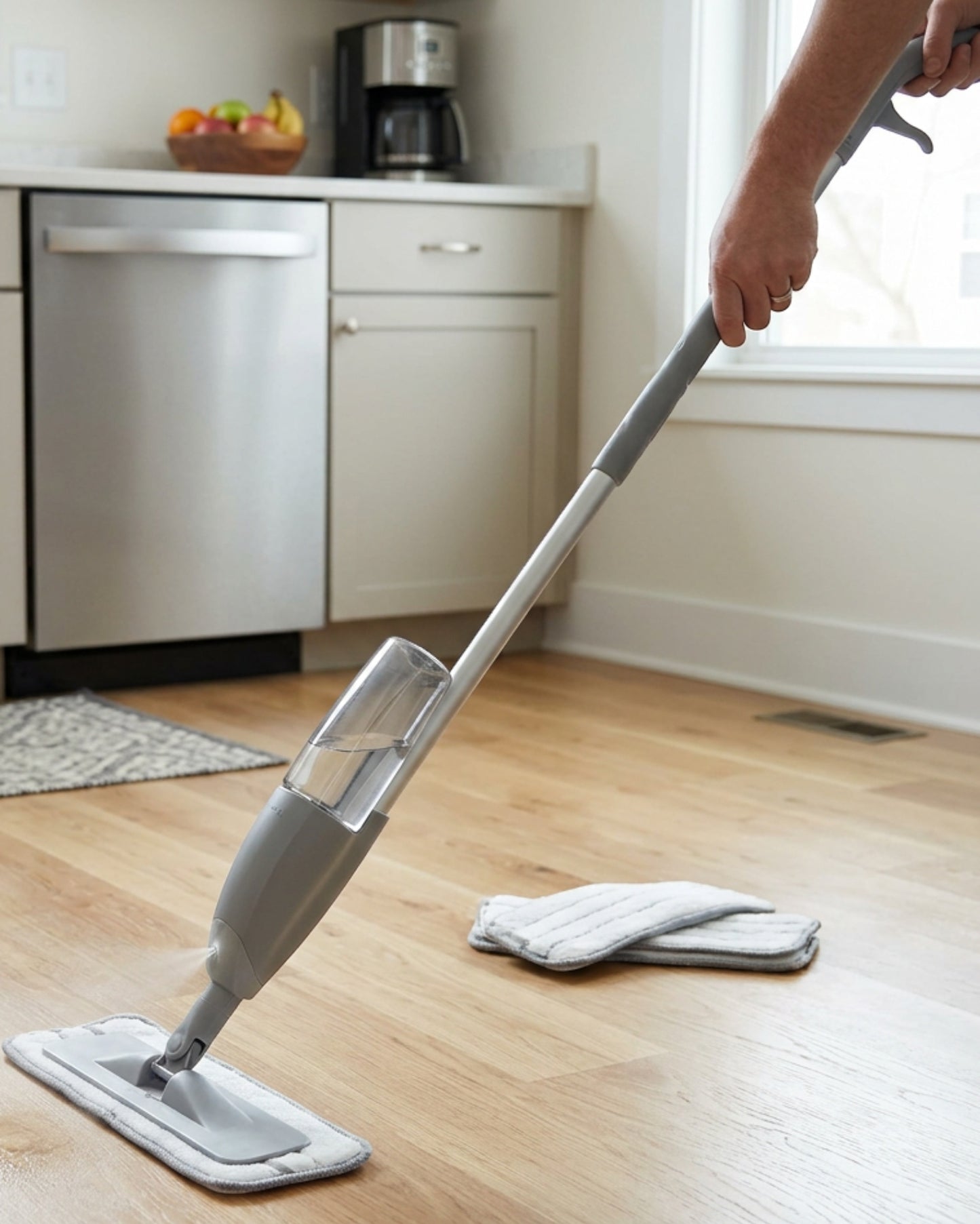 Plinkg Spray Mop Gray Refillable Bottle Set